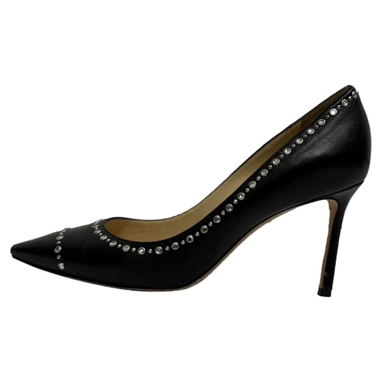 Jimmy Choo Romy Embellished Pumps in Black Calf Leather - Image 4