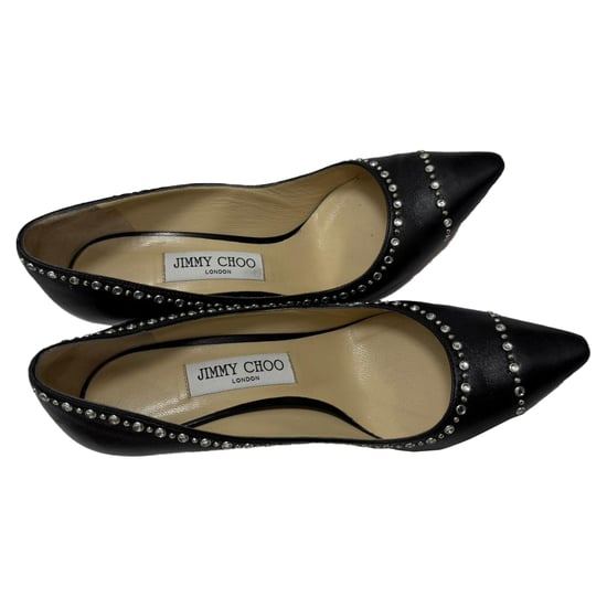 Jimmy Choo Romy Embellished Pumps in Black Calf Leather - Image 5