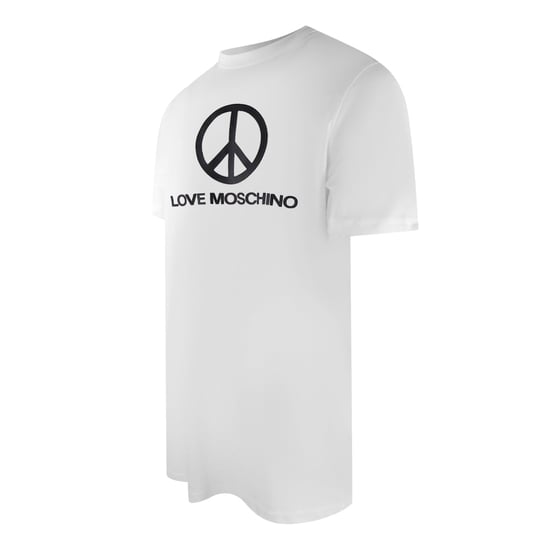 Love Moschino Peace Logo White T-shirt - Image 3