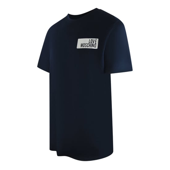 Love Moschino Block Logo Navy Blue T-shirt - Image 3