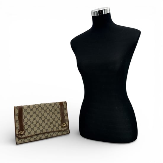 Gucci Vintage stoffen clutch tas - Image 2