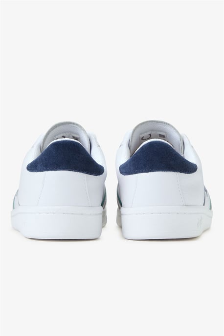 Fred Perry B725 Läder Mocka Herrskor Vit/Marin/Mint - Image 5