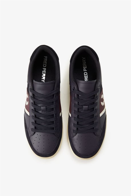 Fred Perry B725 Läder Mocka Herrskor Marinblå/Ecru/Mörkröd - Image 6