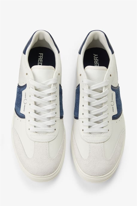 Fred Perry B4 Texturerad Läder/Suede Herr Porcelän/Blå Träningsskor - Image 6