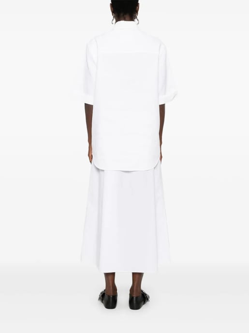 Witte Plissé Breed Shirt - Image 4