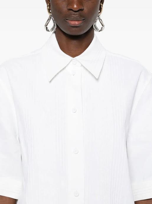 Witte Plissé Breed Shirt - Image 5