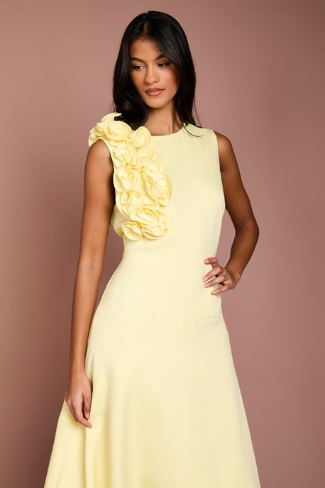 Petite 3D Corsage High Low Dress - Image 2