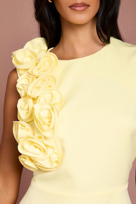 Petite 3D Corsage High Low Dress - Image 5