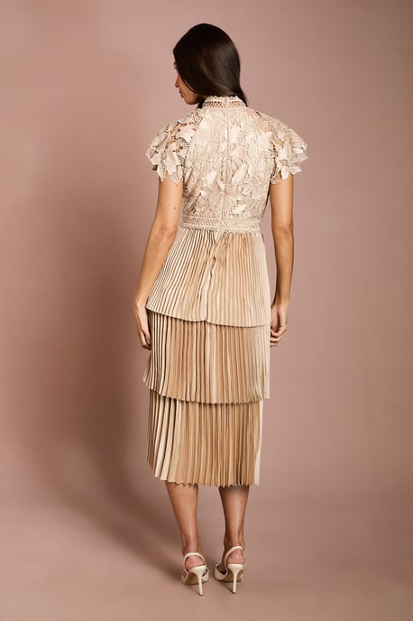 Satin Lace Tiered Dress - Image 3