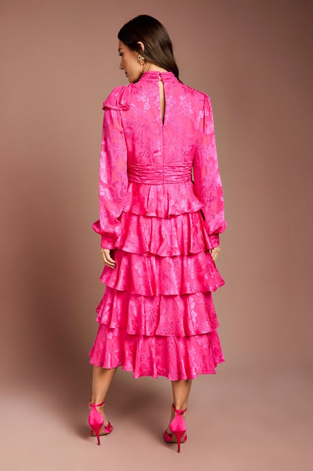 Jacquard Tiered Midi Dress - Image 3