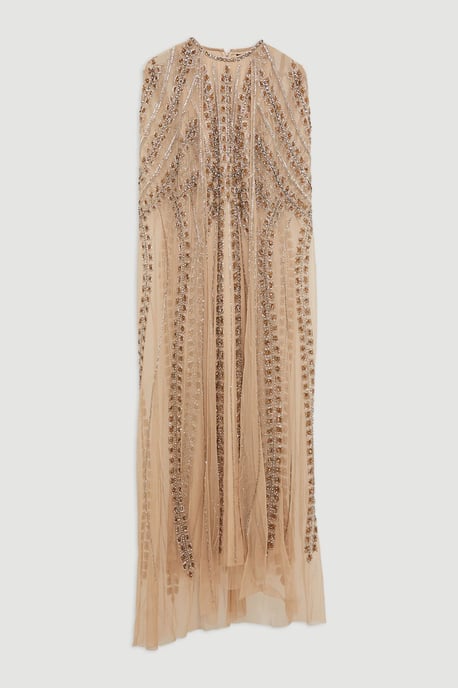 Petite Premium Embellished Cape Maxi Dress - Image 4