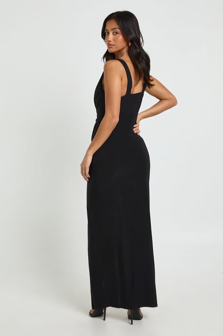 Petite Slinky Ruched Wrap Maxi Dress - Image 2