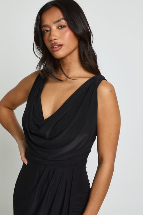 Petite Slinky Ruched Wrap Maxi Dress - Image 4