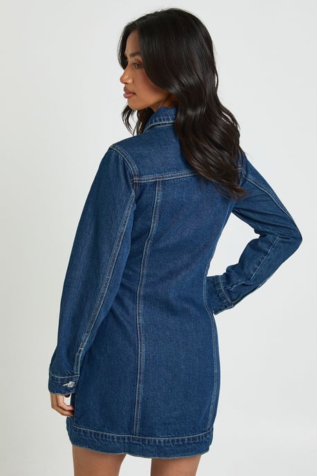 Petite Western Denim Mini Dress - Image 2