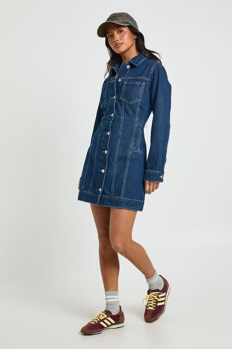 Petite Western Denim Mini Dress - Image 3