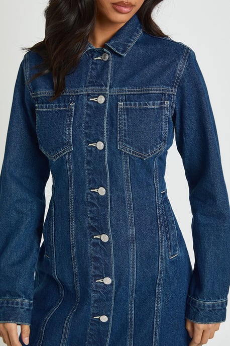 Petite Western Denim Mini Dress - Image 4