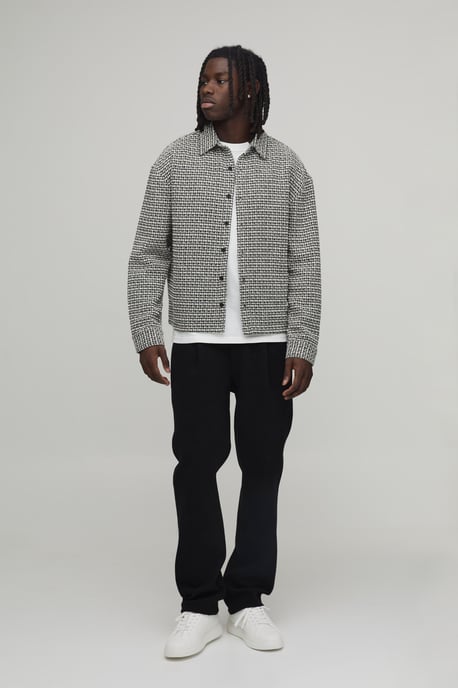 Regular Textured Boucle Overshirt - Image 4