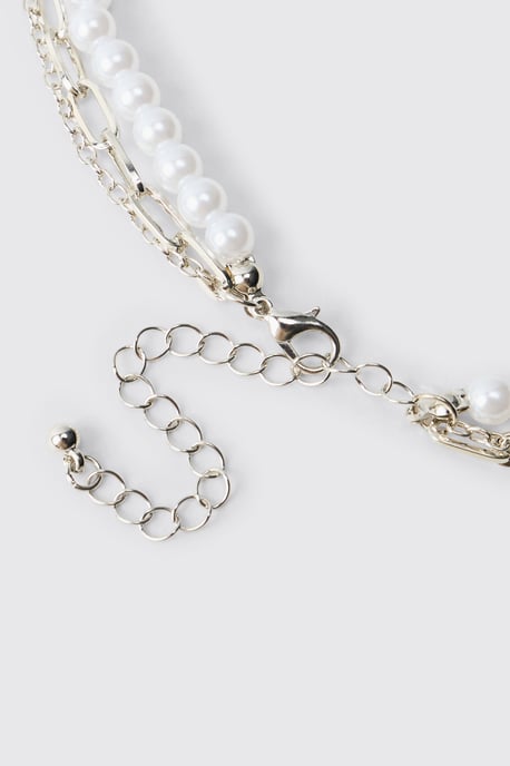 Layered Evil Eye & Barbed Wire Effect Necklace - Image 3