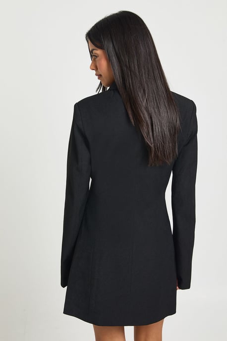 Structured high Neck Wrap Front Blazer Dress - Image 2