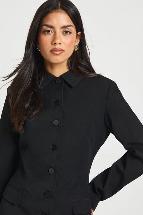 Structured high Neck Wrap Front Blazer Dress - Image 4