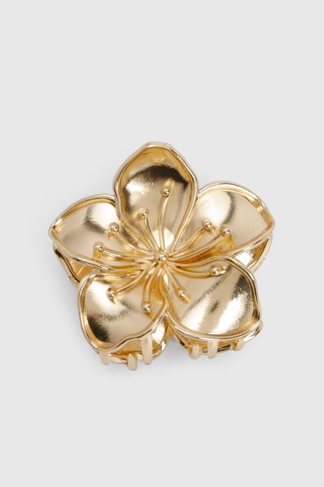 Gold Hibiscus Flower Claw Clip - Image 2