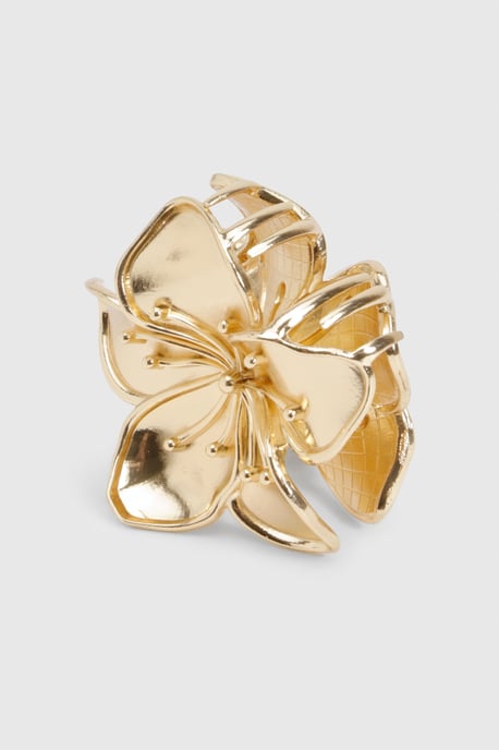 Gold Hibiscus Flower Claw Clip - Image 3