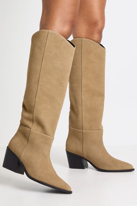 Wide Fit Seam Detail Western Boots - Image 1