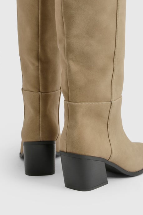 Wide Fit Seam Detail Western Boots - Image 4