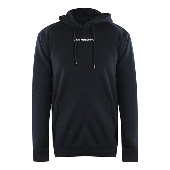Love Moschino Plain Logo Black Hoodie - Image 1