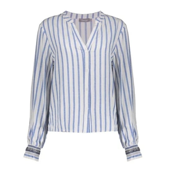 Geisha 63130-99 010 blouse striped embroiderd cuffs off-white/blue - Image 2