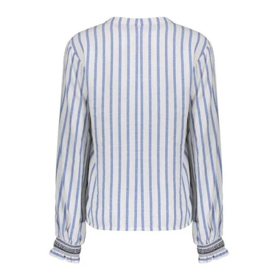 Geisha 63130-99 010 blouse striped embroiderd cuffs off-white/blue - Image 6