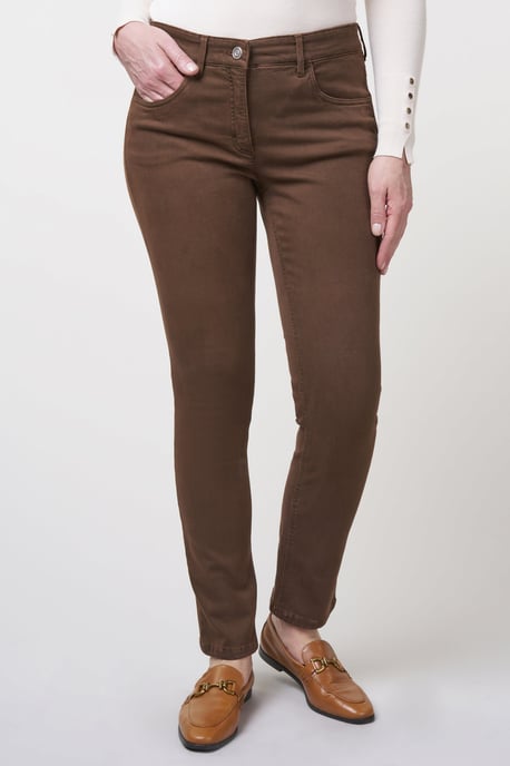 Twigie Coloured Shape-On Straight Jeans | Nougat - Image 1