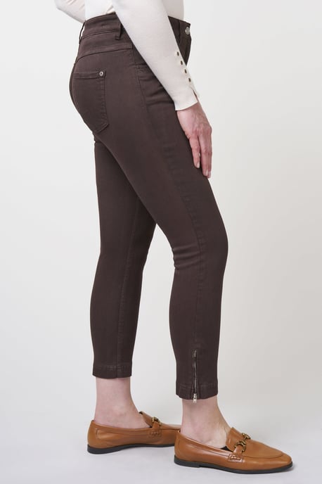 Twigie Coloured Shape-On Straight Jeans Short | Chocolate - Image 2