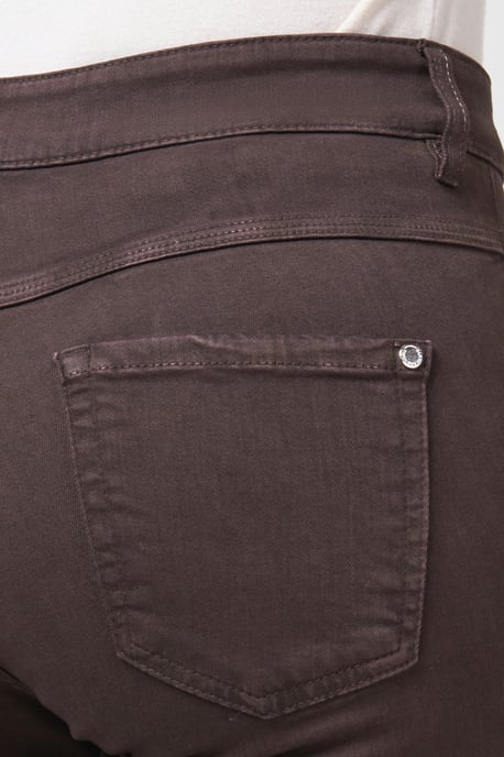 Twigie Coloured Shape-On Straight Jeans Short | Chocolate - Image 4