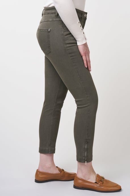 Twigie Coloured Shape-On Straight Jeans Short | Olive - Image 2