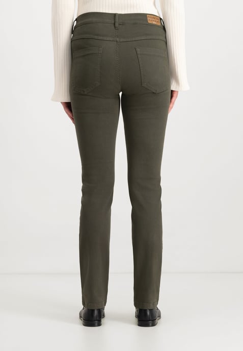 Twigie Coloured Shape-On Straight Jeans | Olive - Image 3
