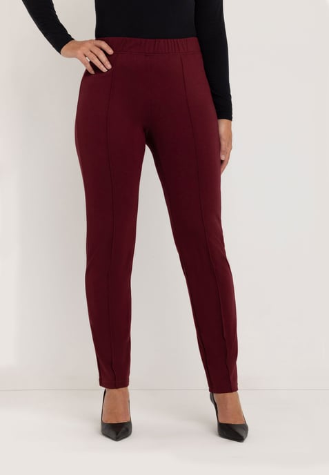Janet Slim Tailored Pants | Burgundy - Image 1