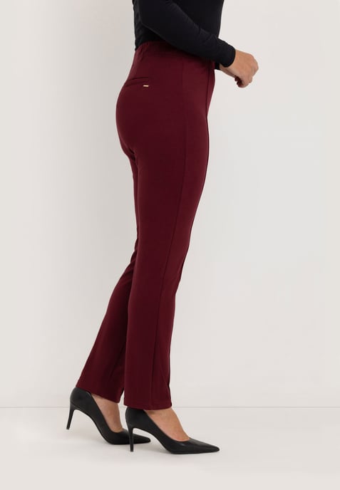 Janet Slim Tailored Pants | Burgundy - Image 3