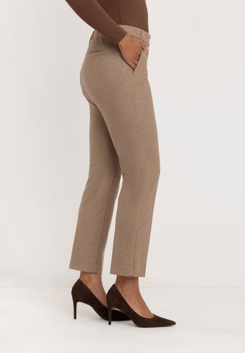Janet Slim Tailored Pants | Camel Diagonal - Image 2