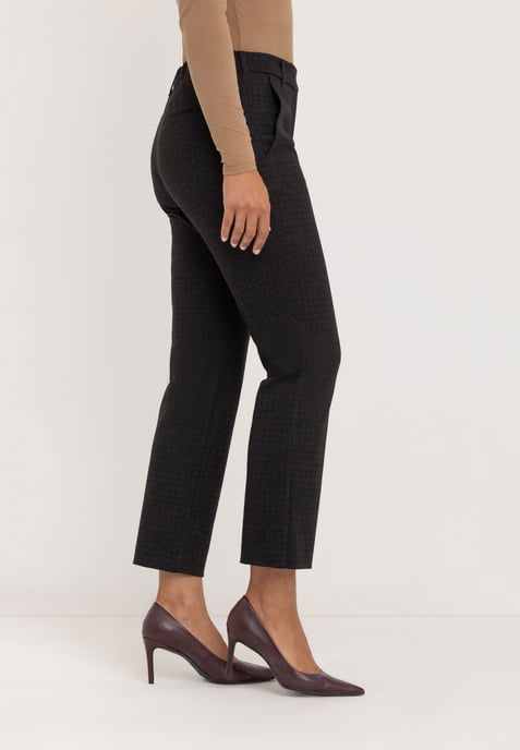 Janet Slim Tailored Pants | Dark Grey Check - Image 2