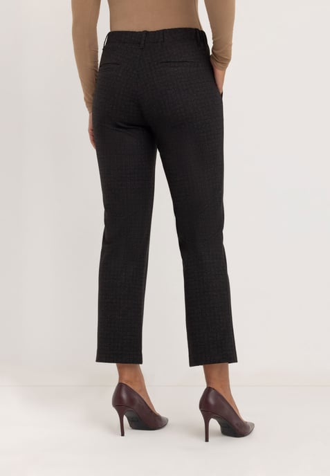 Janet Slim Tailored Pants | Dark Grey Check - Image 3