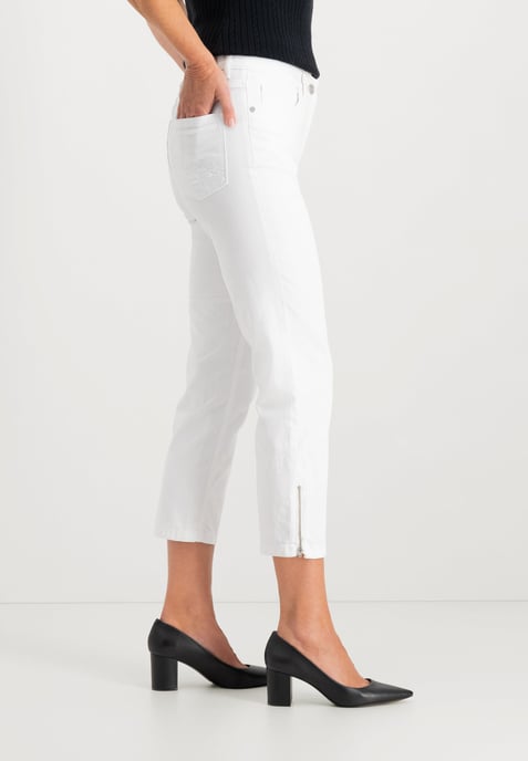 Kora Coloured Light Denim Ankle Jeans | Optical White - Image 2