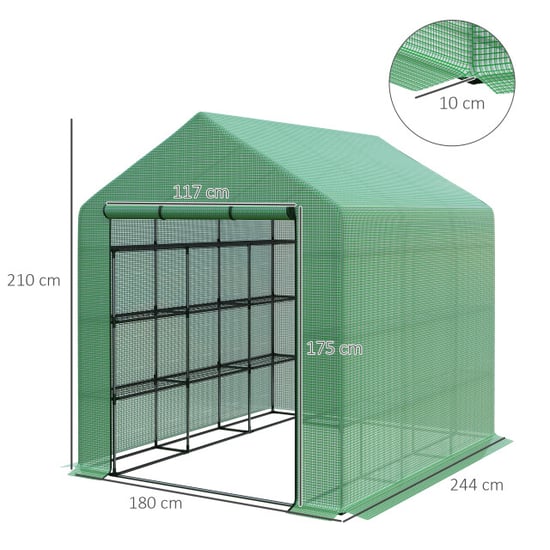 4goodz Foliekas loopkas met 6 planken 244x180x210 cm - Image 5