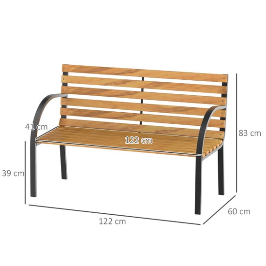4goodz Tuinbank 2-zits zitbank staal + hout draagvermogen 230 kg - Image 2