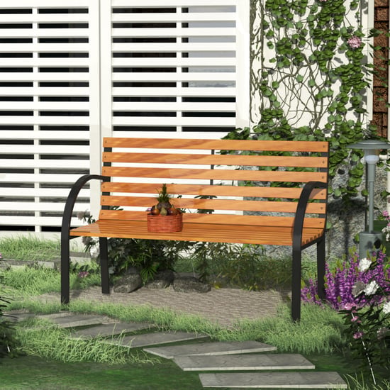 4goodz Tuinbank 2-zits zitbank staal + hout draagvermogen 230 kg - Image 3