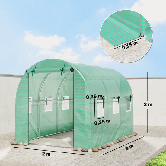 4goodz Foliekas 3x2x2 m tunnel inloopkas kweektent 6 ramen - - Image 5