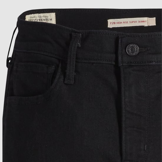 Women's Levis 720 High Rise Super Skinny-Fit Jeans in Black - Image 5