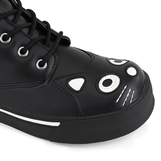TUK Women's Kitty Black Faux Leather Combat Sneaker Boots - A6570L - Image 6