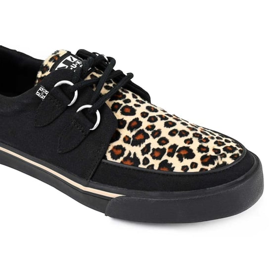 TUK Pointed Creeper Sneaker Zwart Luipaard Canvas Platform Schoenen - A9180 - Image 4