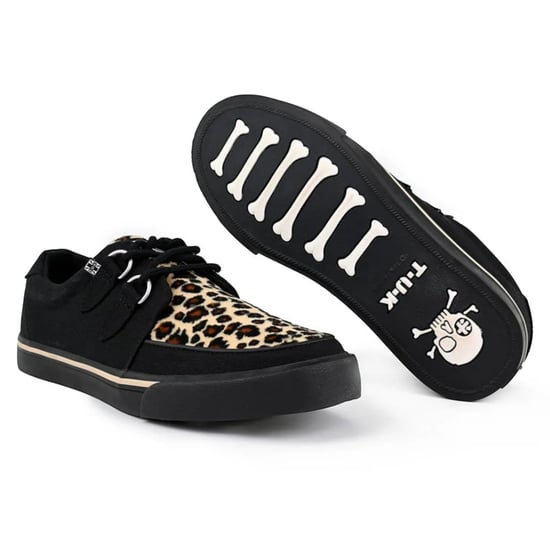 TUK Pointed Creeper Sneaker Zwart Luipaard Canvas Platform Schoenen - A9180 - Image 5